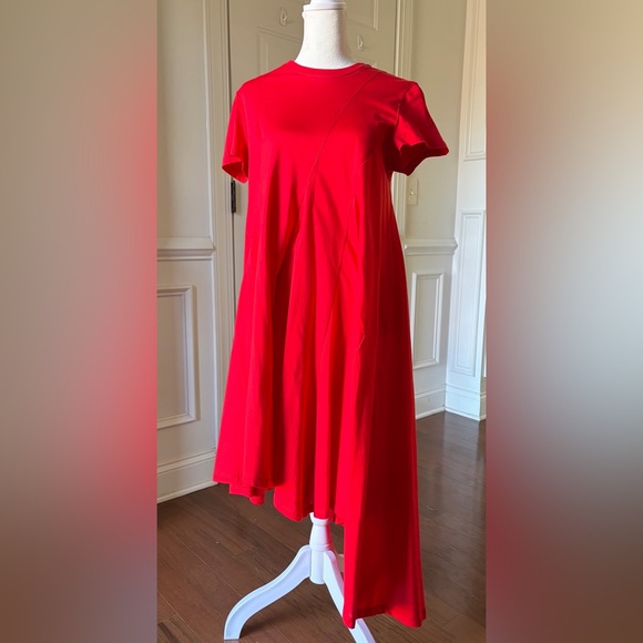 MARQUES / ALMEIDA Red Asymmetrical Hem Shirt Dress  Size Small